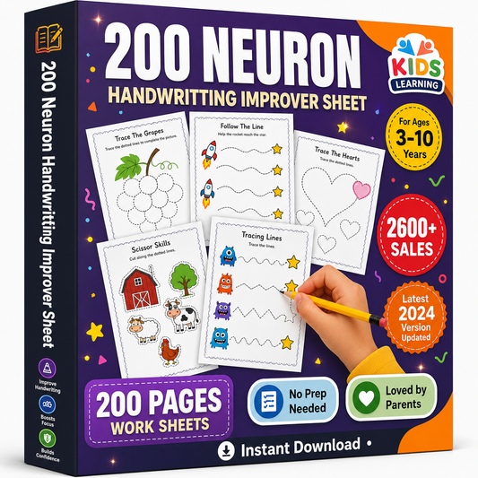 200 Neuron Pencil Control Handwritting Improver Sheet