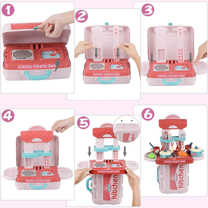 Kitchen Set for Girls with Cooking Utensils Combo Items Toys